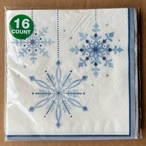 10 Pack Festive Voice Snowflake Lunch Napkins 16 Count 2-Ply 13" 160 Total